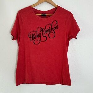 Harley Davidson Red Tee XL Orlando Embellished